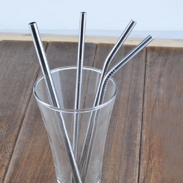 Bending Straw Stainless Steel Capillary 4 Pcs / Sedotan - Silver