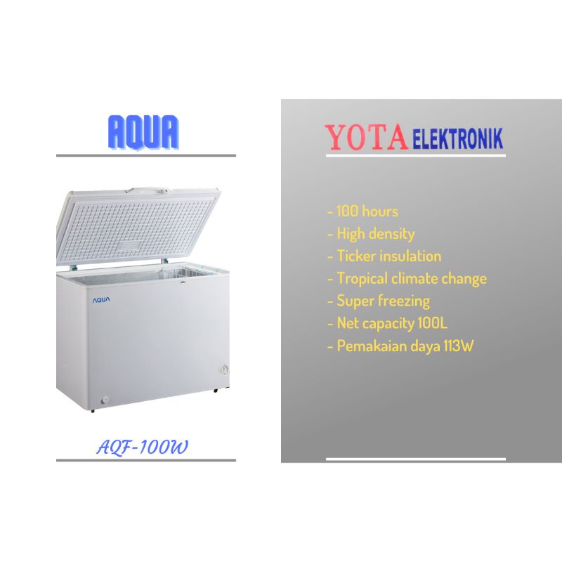 Chest Freezer Aqua 100L hingga 300L, AQF-100W/AQF-160W/AQF200W/AQF-310W