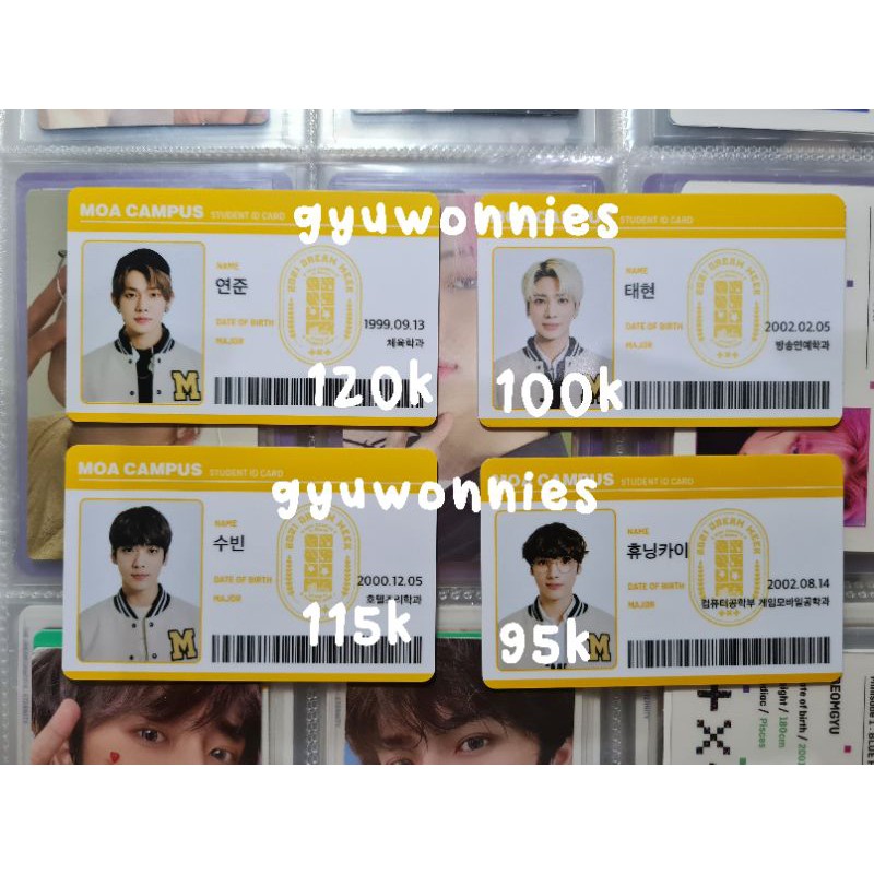 id card idc moa campus txt yeonjun soobin taehyun hueningkai