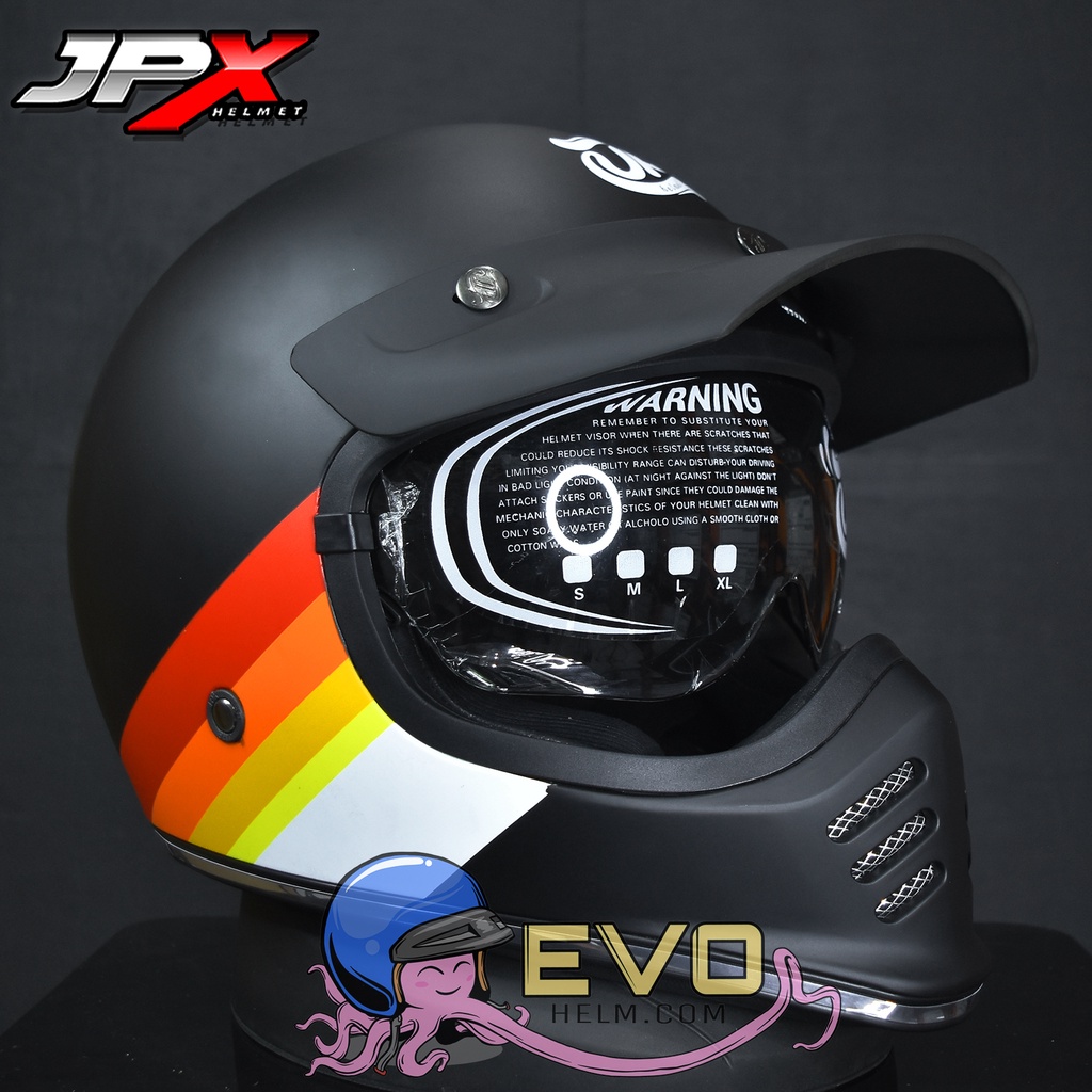 HELM CAKIL JPX JP SIGNATURE 02 BLACK DOFF ORIGINAL - HELM JPX CAKIL JP RETRO JP CAKIL SIGNATURE JP SGN 02 ( ONGKIR 2KG )