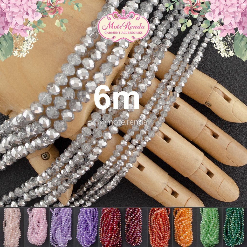 Fancy manik kristal ceko, size 6mm kode 4CMN06