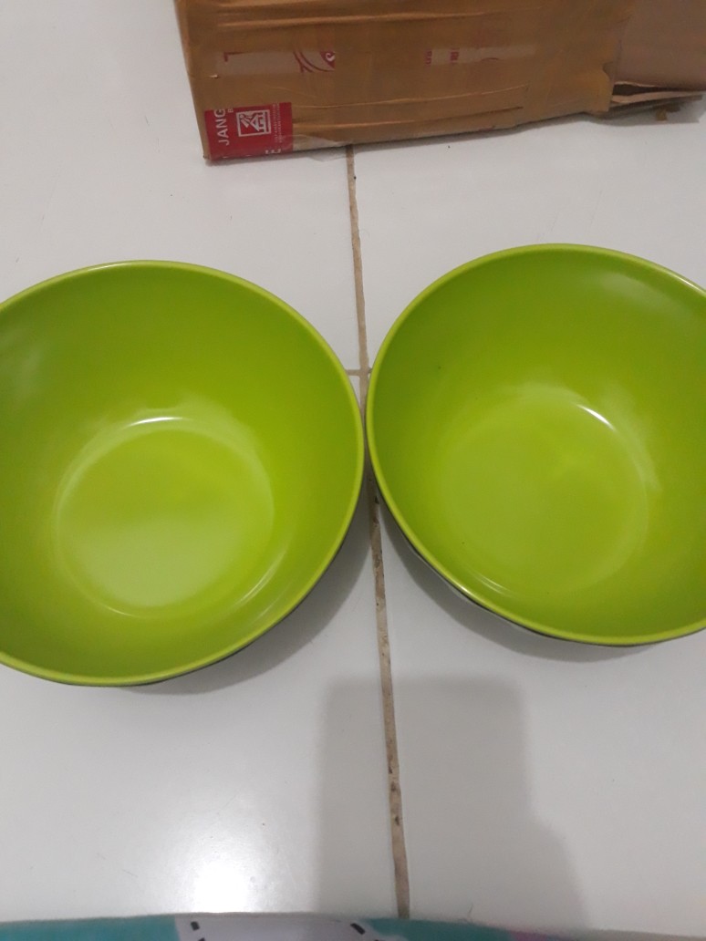 2 Pcs Mangkok Ulir Miring Hijau 7 Melamin Golden Dragon W-07a3