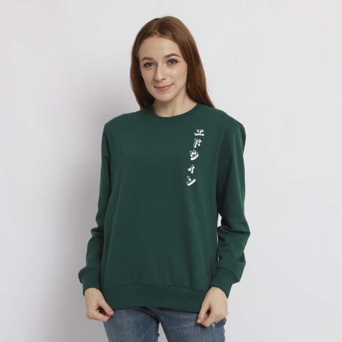 Edwin Jeans Sweater 2.0 Edwin 2 Green - Ladies - Hijau, S Barang Bagus