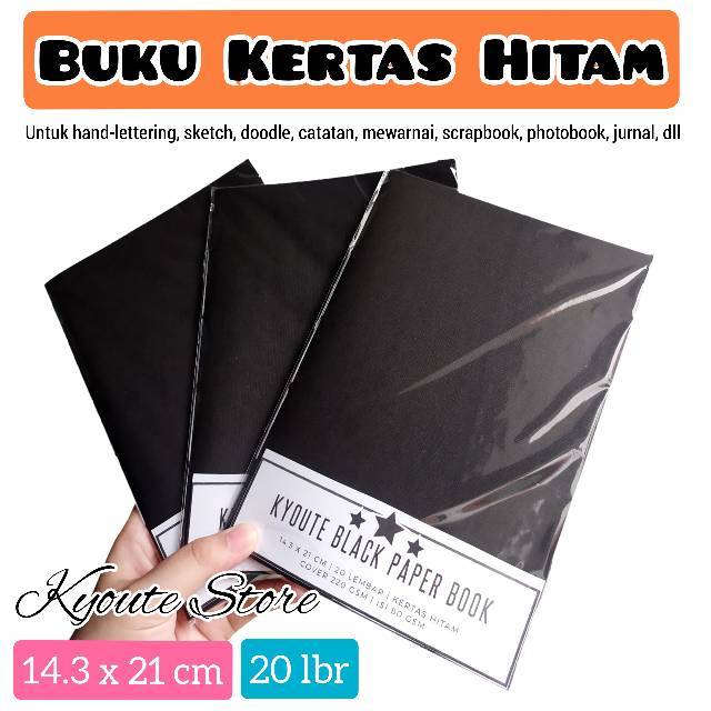

Buku Kertas Hitam Black Paper Notebook Kaligrafi Lettering Scrapbook Journal Photo Book | Buku Hitam