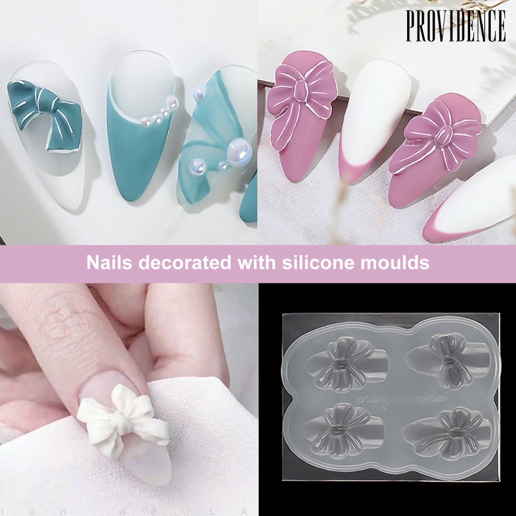 Providence Cetakan Kuku 3D Bentuk Kupu-Kupu / Beruang Bahan Silikon Untuk Nail Art / Manicure Butterfly