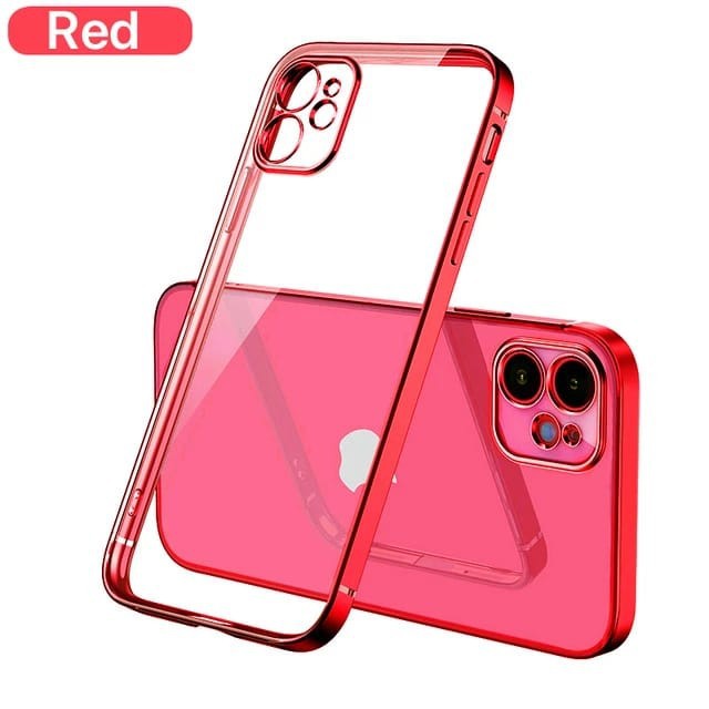 IPHONE 13 PRO MAX 13 MINI 12 PRO MAX 12 MINI SOFT CASE CLEAR PLATING LIST CHROME COVER