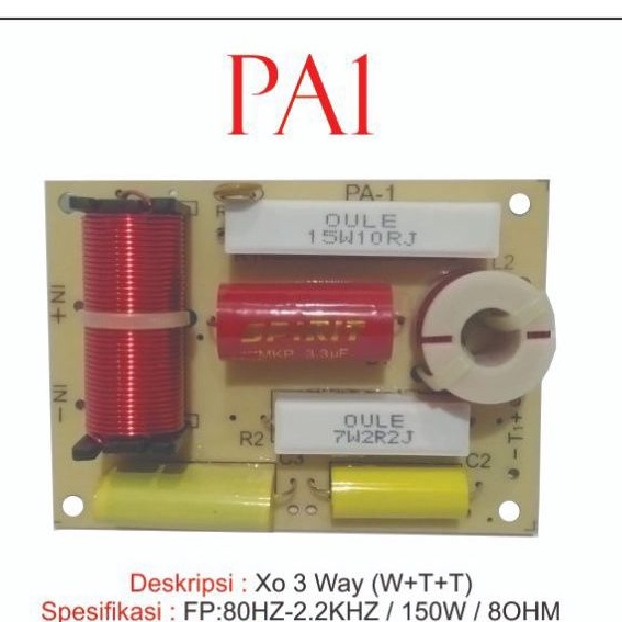 crossover pasif 3 way PA1 KTV wofer woofer dan tweter twiter twetter twitter bass high sound system 