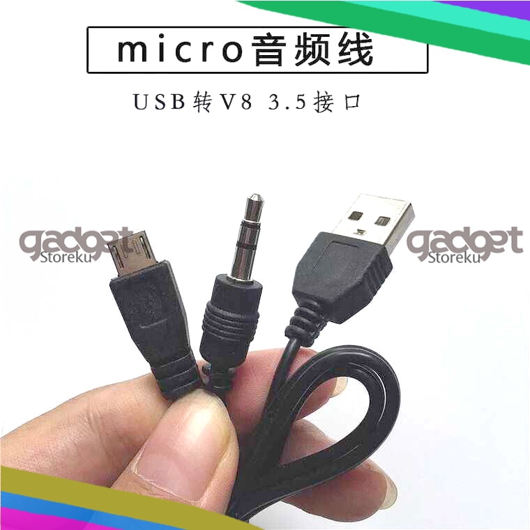 Kabel Splitter Micro USB ke AUX 3.5 mm + USB Male