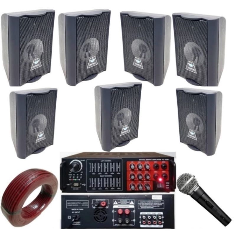 Paket sound Cafe,Mesjid,Greja 7 titik Full Addons 4 inch ADX4