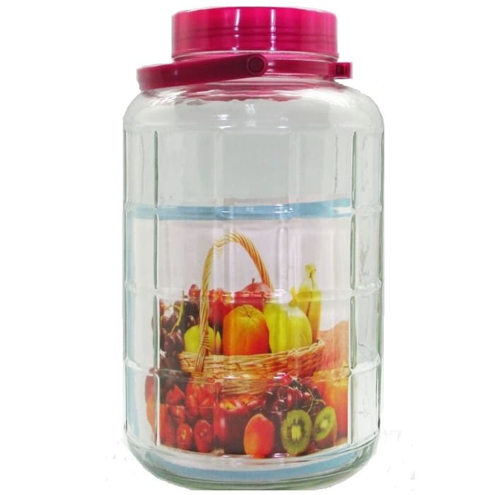 Toples Kaca Kedap Udara dengan Handle 15 Liter - Putih
