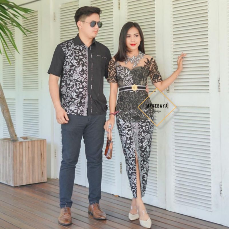 SET COUPLE KEBAYA BALI MODERN MOTIF SANDAT BALI