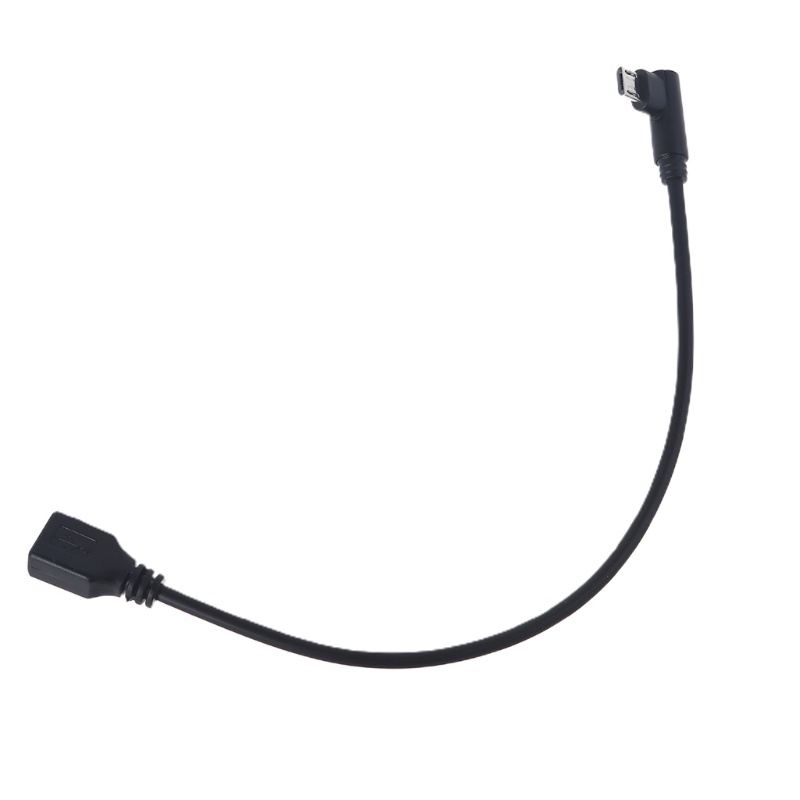 Vivi Kabel Extension Micro USB Kepala Siku Metal Portable Warna Hitam Untuk Handphone / Perekam Mengemudi