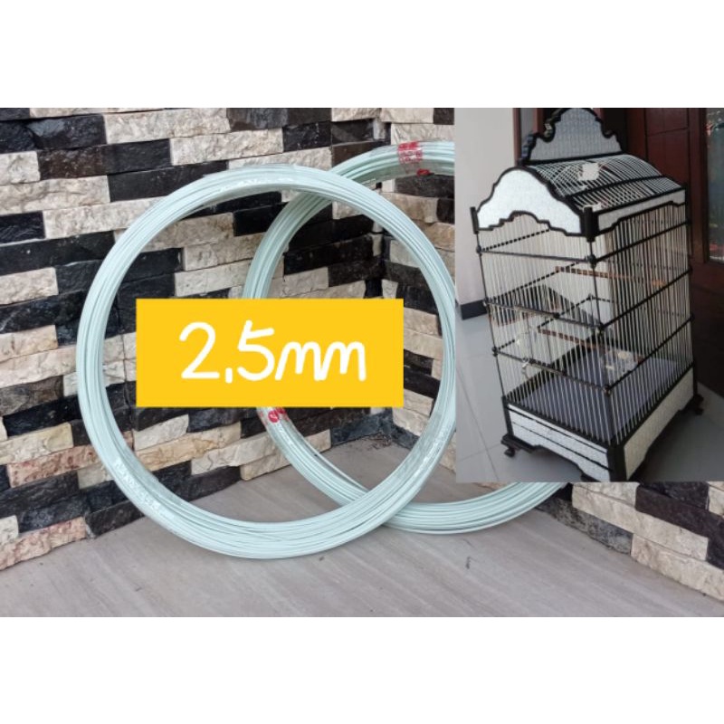 Jeruji fiber putih 2.5mm berat 1KG untuk sangkar/layangan naga dll