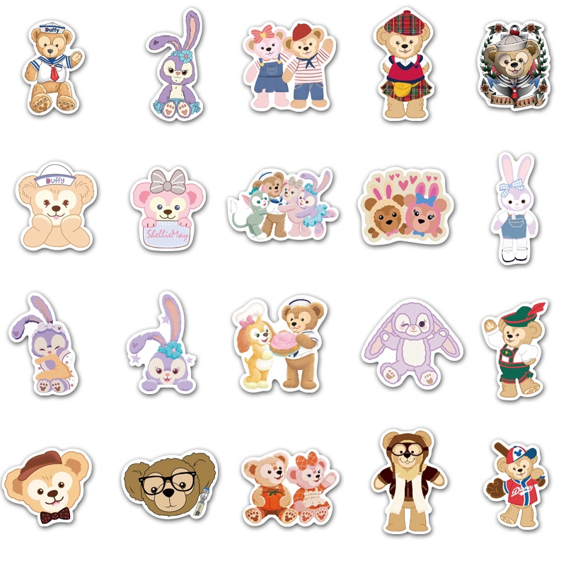 40 little bear Duffy cartoon stickers cute kids toys stickers luggage personality stickers stickers waterproof