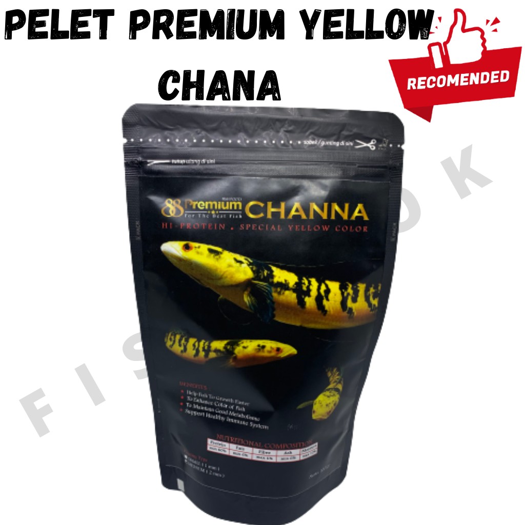 Pelet Premium Yellow Channa 100g Pellet Predator Chana - 2mm