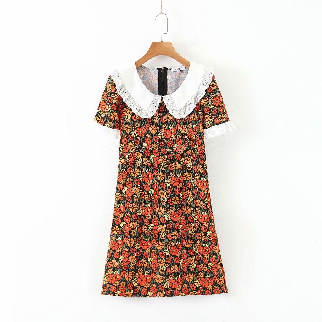 Dress Korean Vintage Import Motif Bunga 56437