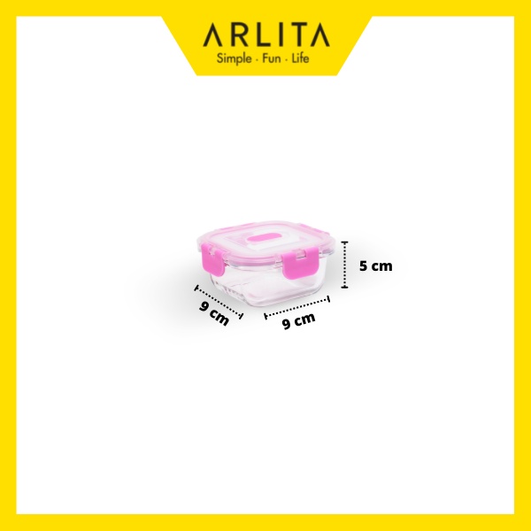 ARLITA ROSE SET - SQUARE- GLASS CONTAINER SET ISI 3