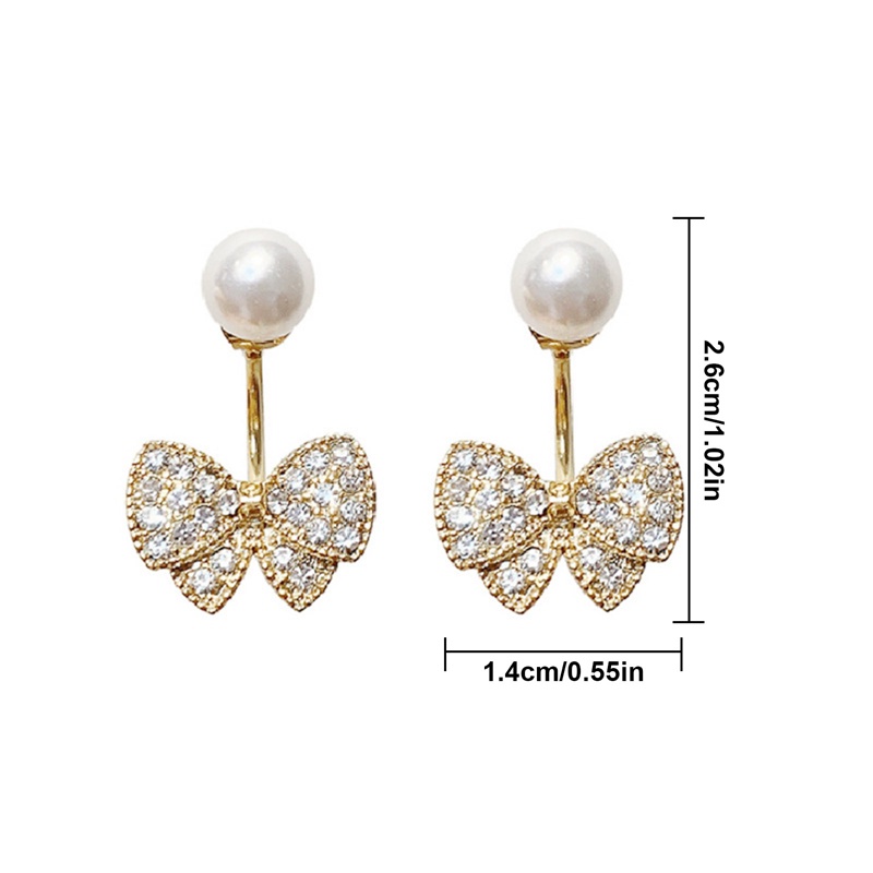 Anting Tusuk Sterling Silver 925 Model Pita Dengan Mutiara Untuk Wanita