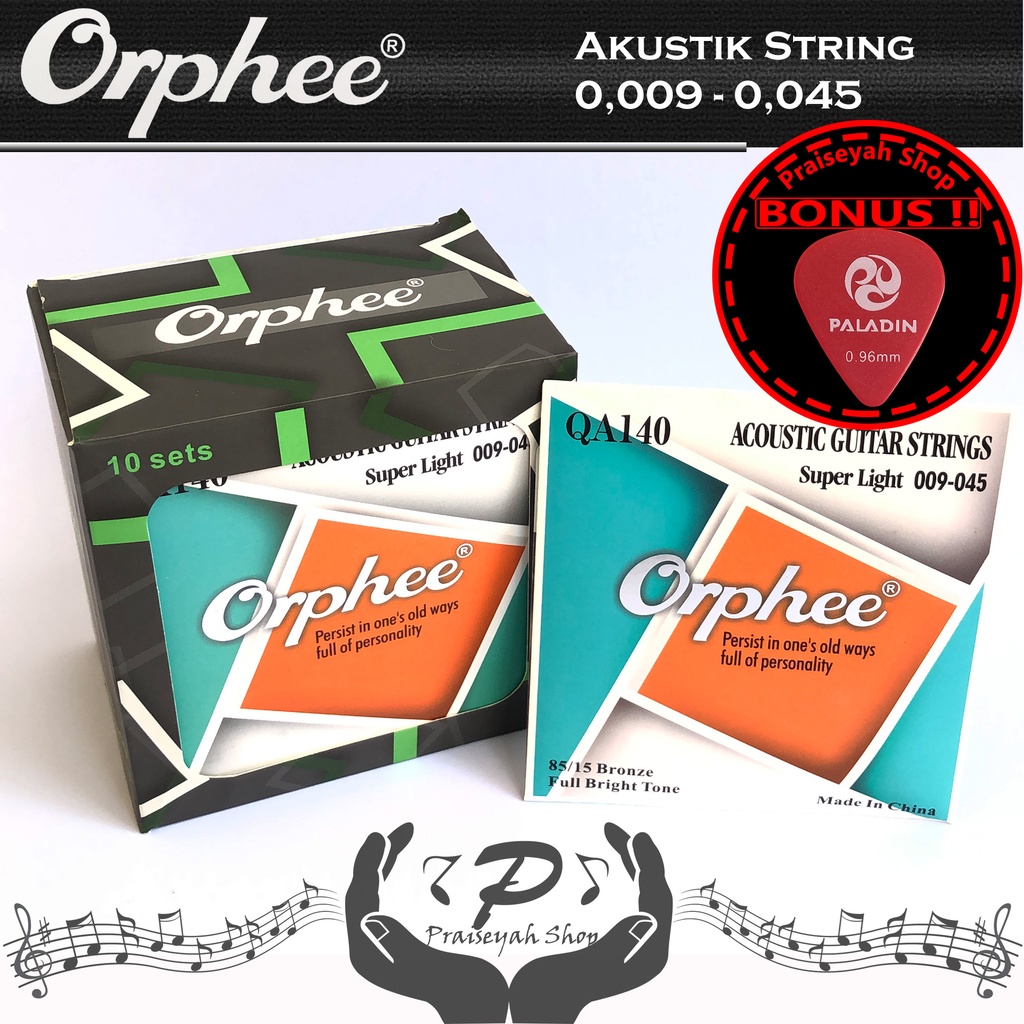 Senar Gitar Akustik String 0,09 Orphee QA140 Original QA 140