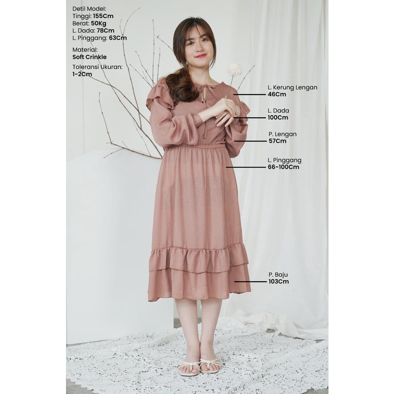 Naomi Crinkle Dress Casual Dres Wanita