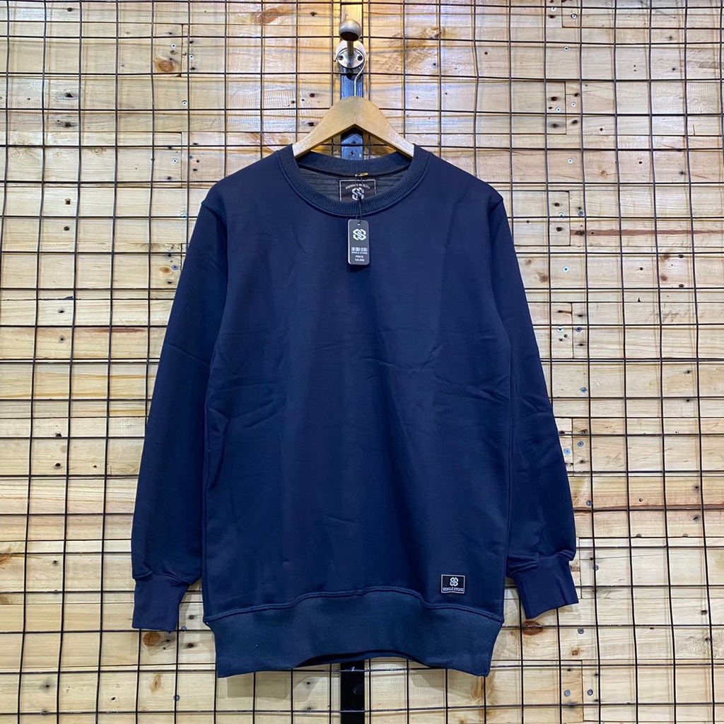 [COD] Sweater Pria Wanita Crewneck Distro Bandung-Navy