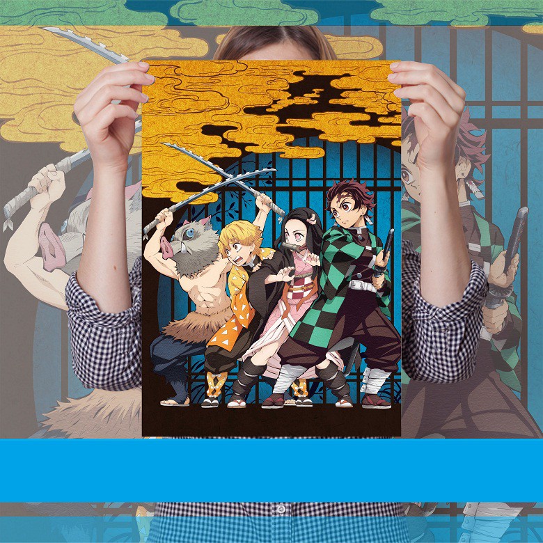 Poster Anime Terlengkap A3 - Kimetsu no Yaiba SAO Alicization Shokugeki no Souma S4 Doctor Stone