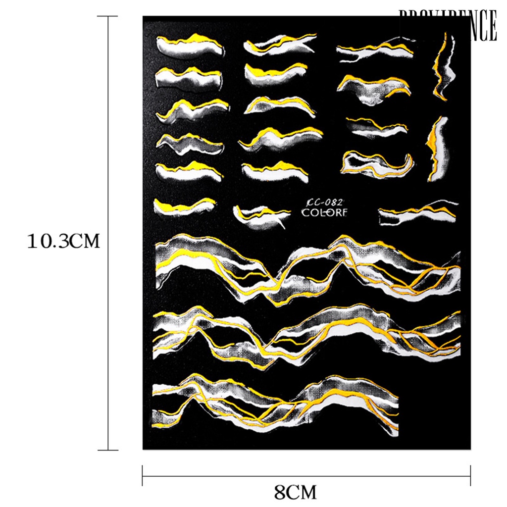 Providence 1 Lembar Stiker Kuku Ultra Tipis Motif Marmer Abstrak Untuk Manicure / Nail Art