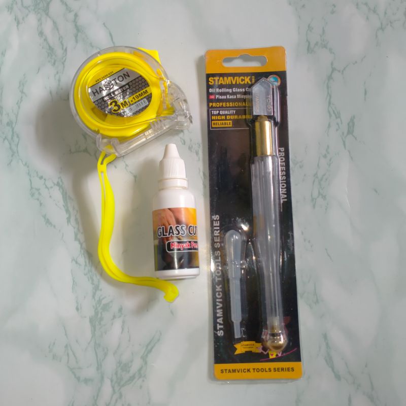 

Roll Meteran Haston & Pemotong Kaca Stamvick (Gratis Oil Glass 30ml Tajam & Kokoh)Paket 2 in 1