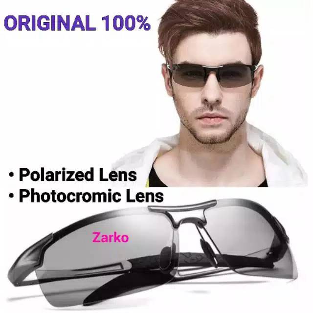 Kacamata fotosensitif Original siang malam photocromic polarized UV 400 anti silau siang malam 8177