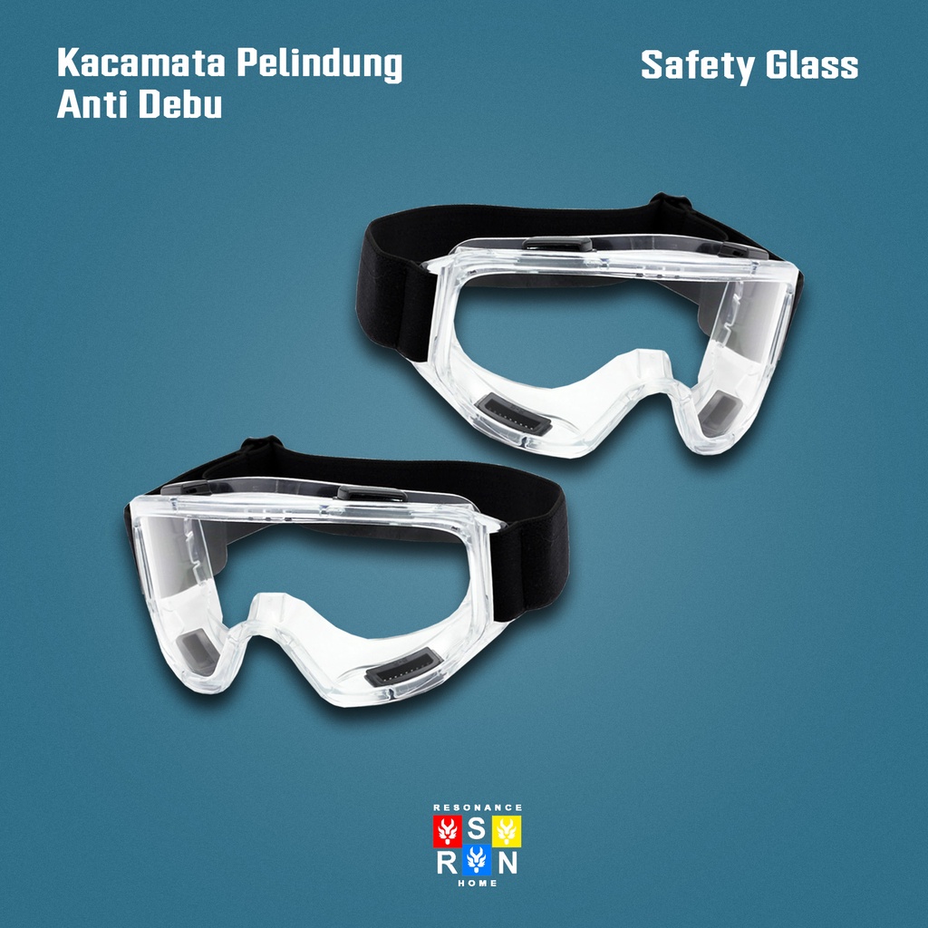 Kacamata Medis Anti Virus Pelindung Debu Safety Glass Clear Resonance Home