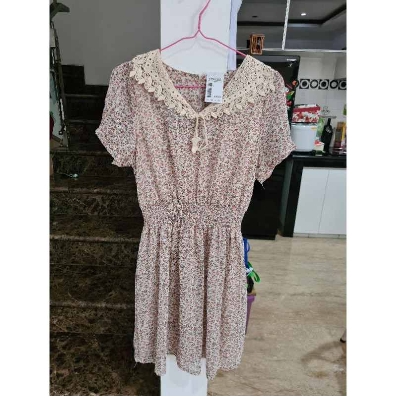 mini dress chiffon pinggang smoke