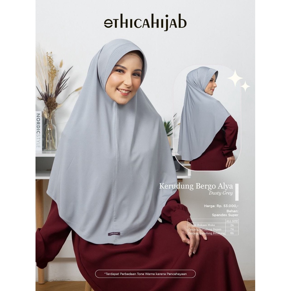 NEW ARRIVAL ETHICA  HIJAB BERGO | JILBAB BERGO SPANDEK SUPER TERBARU 2022 / ETHICA HIJAB BERGO ALYA 