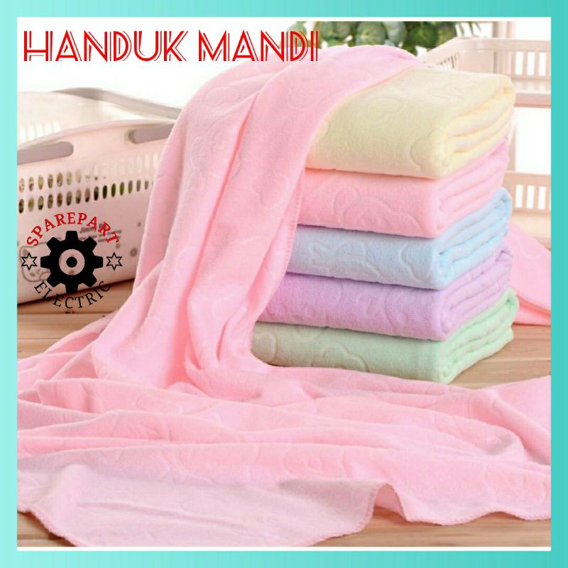 HANDUK MANDI POLOS BESAR 70X140CM - LEMBUT HIGH QUALITY TERLARIS