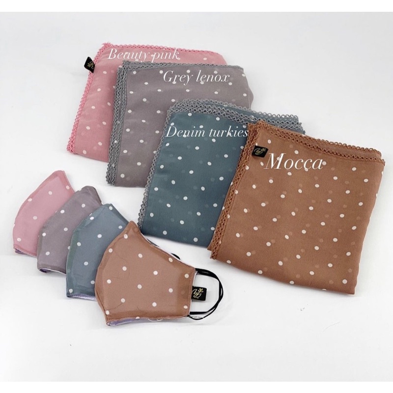 Koyu Hijab Pasmina Lace Polkadot Premium Hot Sale