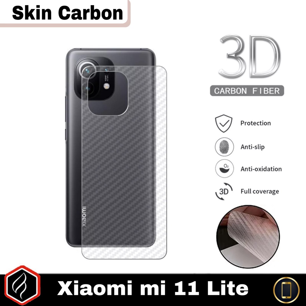 PROMO Garskin Carbon XIAOMI Mi 11 Lite / Mi 11 Lite 5G Anti Gores Pelindung Belakang HP Violette Design Skin Back 3D