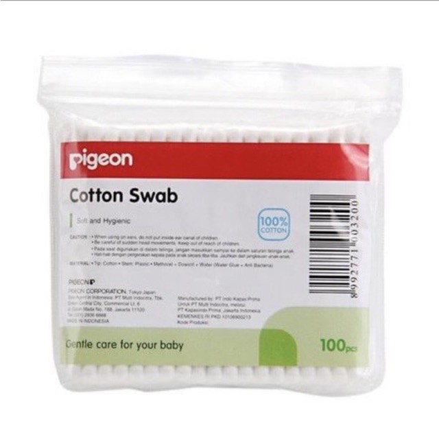 Pigeon Cotton Swab Reguler 100pcs - Cotton Bud Reguler isi 100