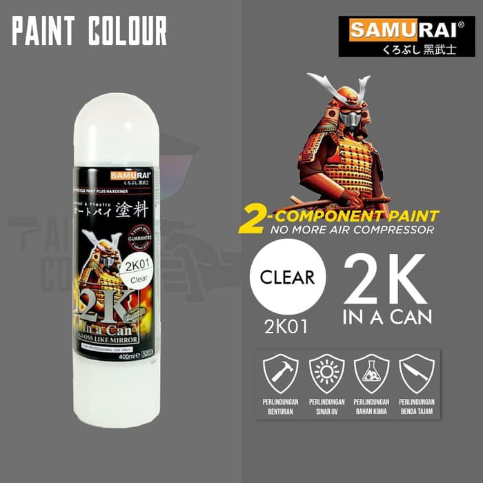 Samurai Paint 2K01 Clear 2 Komponen Cat Semprot/Pylox Helm/Moto