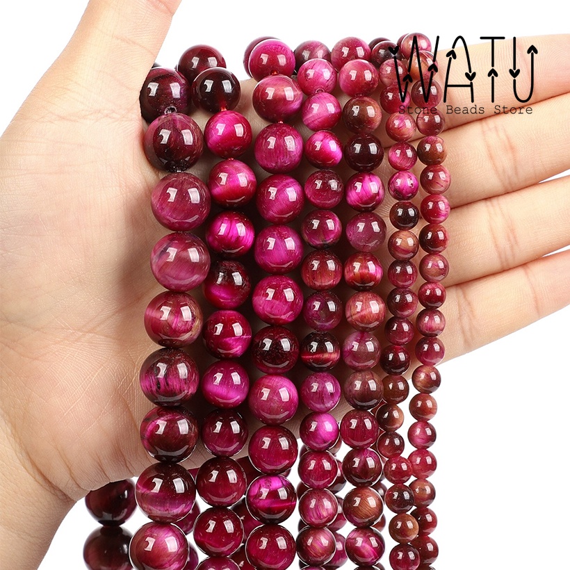 Batu Alam Tiger Eyes Natural Pink 6mm 8mm 10mm 12mm