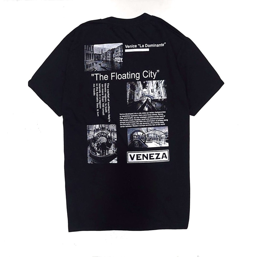 kaos pria/THE FLOATING CITY VENEZA/kaos hitam/1