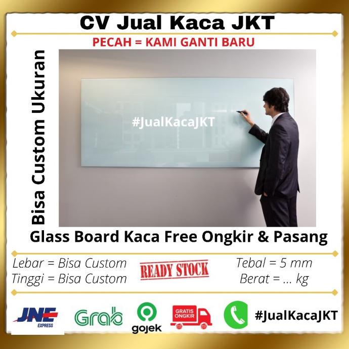 

Glassboard 90x150 - Papan Tulis Kaca 90x150 - Glass Board Termurah 5mm