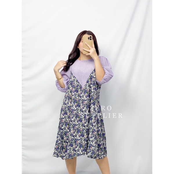 MDLV ~ 17110 Purplish Mini Dress Purple Dress Lavender Fashion Import