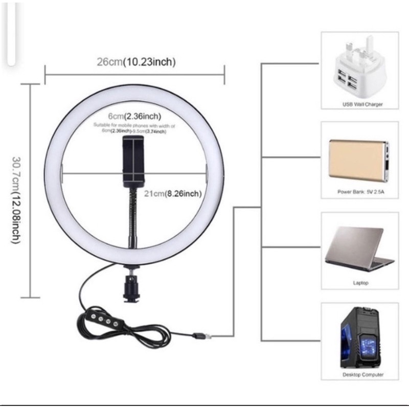 Ring Light / Ring Fill Light 26cm 10inch - Lanpu Ring Light LED