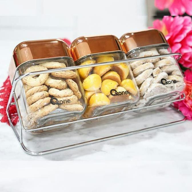 Big Sale Oxone Ox354 R 3 Pc Rosegold Cube Storage Jar