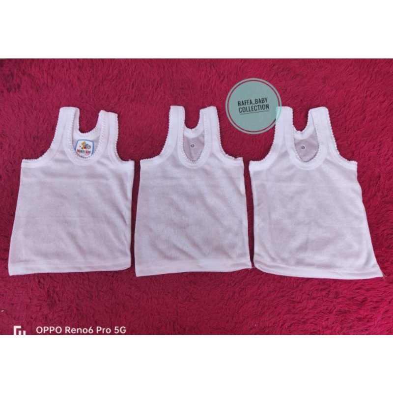 ECER(1pcs) SINGLET BAYI &amp; ANAK PUTIH POLOS Size S, M, L, XL, XXL