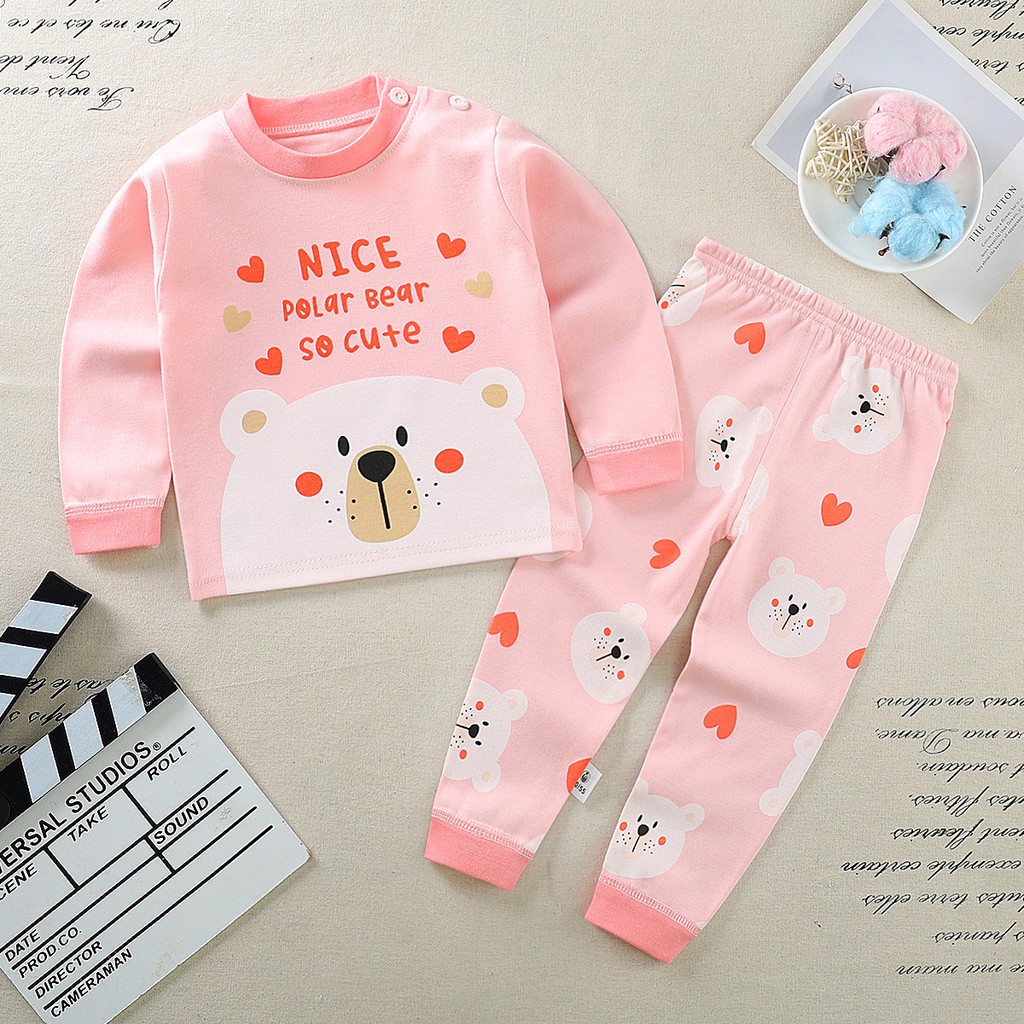 TSC -  BBB1 SETELAN 1-10 ANAK 0-4 TAHUN SETELAN BAYI PANJANG PIYAMA BAYI BAJU PANJANG DAN CELANA PANJANG