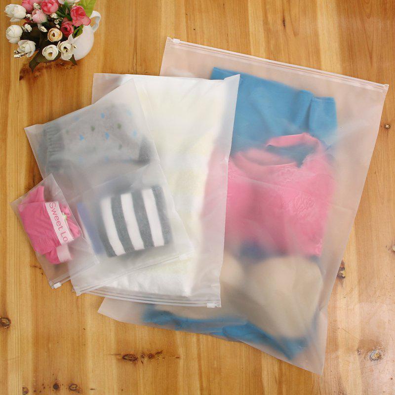 (BOW) UK Kecil Zipper Bag Kantong Plastik Organizer Tempat Penyimpanan Travel Pouch Multifungsi