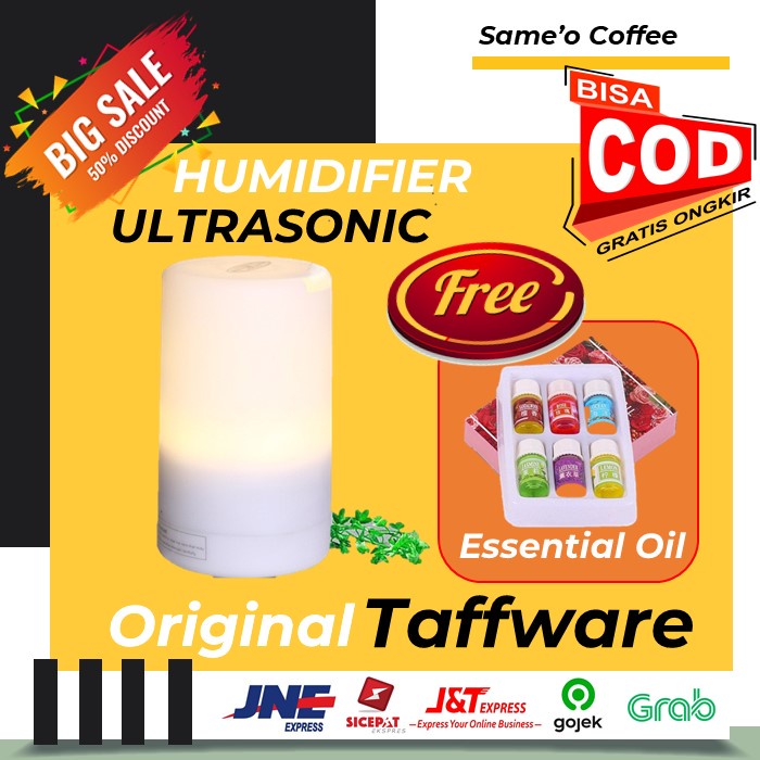 DIFFUSER HUMIDIFIER AROMATHERAPY PURIFIER MOTIF RGB ESSENTIAL OIL 6 PCS