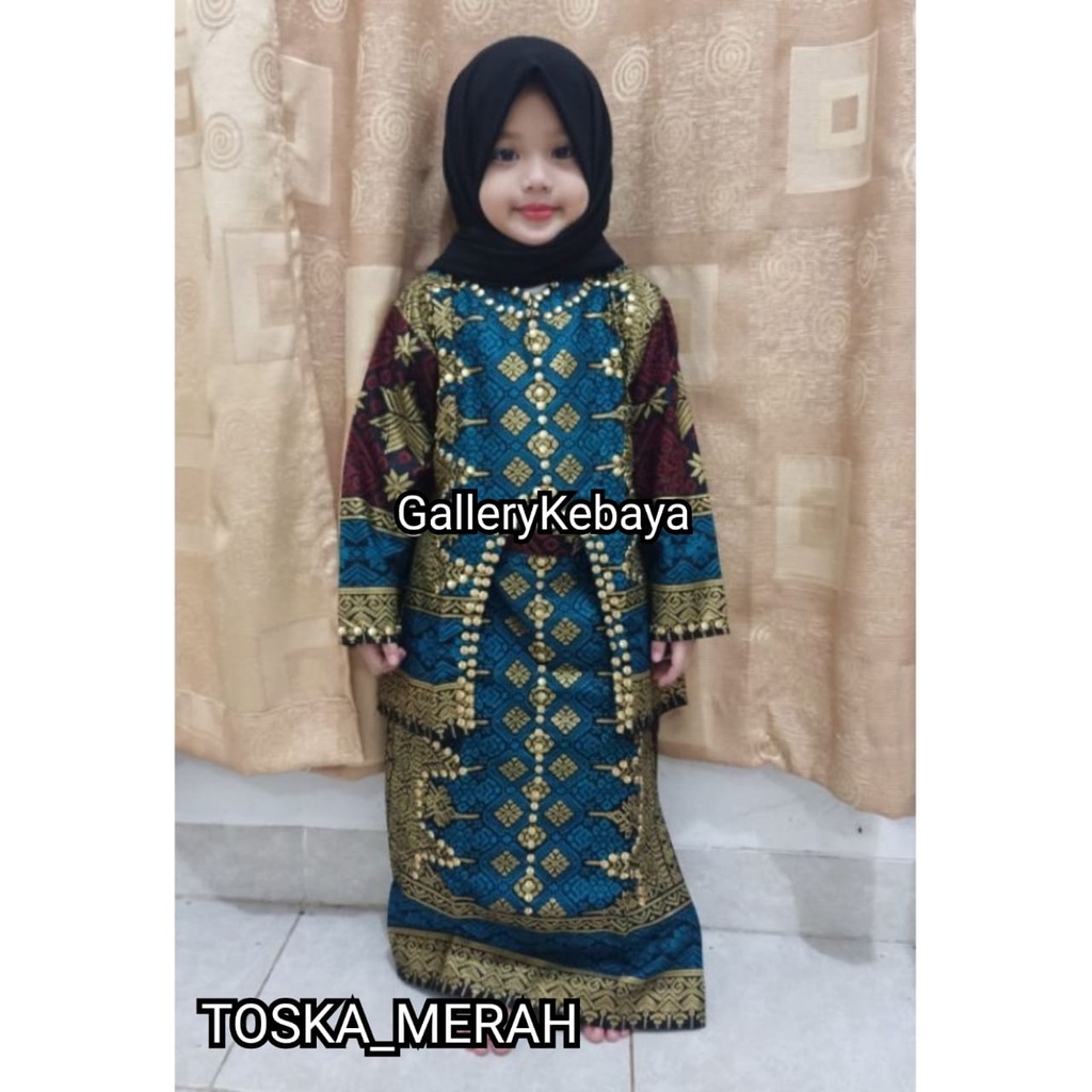 SETELAN TUNIK ANAK SONGKET DIANDRA DAN MALIKA ANAK /KURUNG BATIK JUPRI BATIK COUPLE RUMAH KEBAYA BANDUNG RUMAH SONGKET BANDUNG