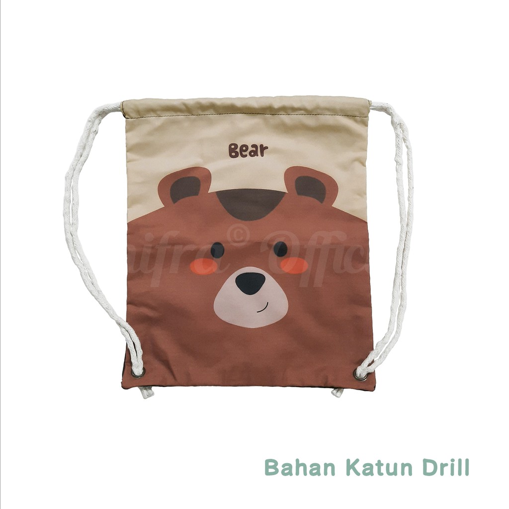 TAS SERUT STRING BAG WANITA GAMBAR KARAKTER UNICORN BEAR CAT LUCU UNIK SHIFRA