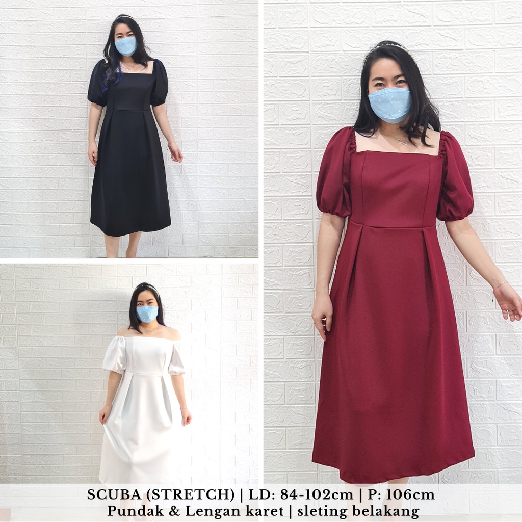 4178 eve square neck sabrina midi dress natal